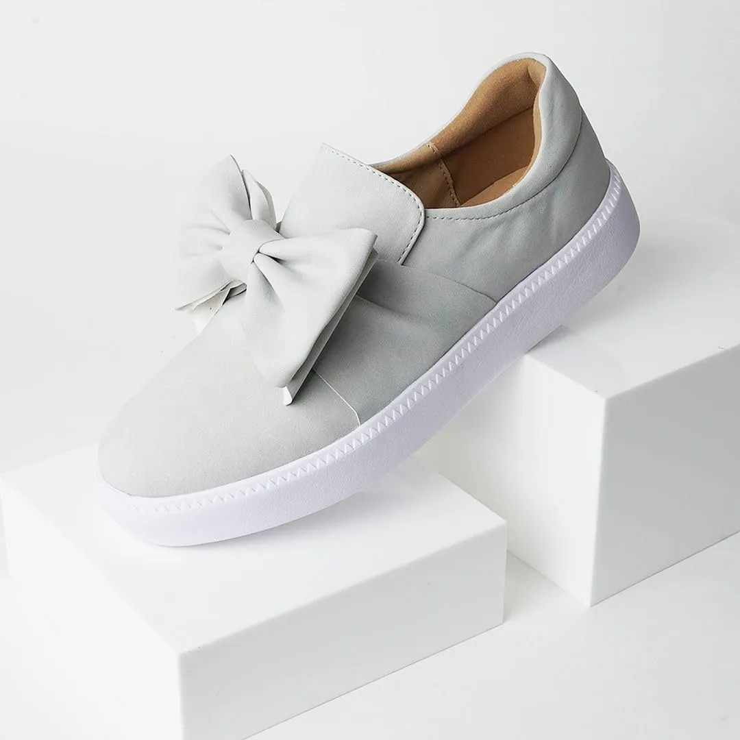 J. Adams Wally Platform Sneakers for Women - Comfortable Slip On Shoes with Bow