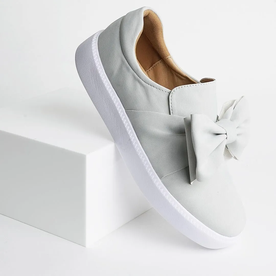 J. Adams Wally Platform Sneakers for Women - Comfortable Slip On Shoes with Bow
