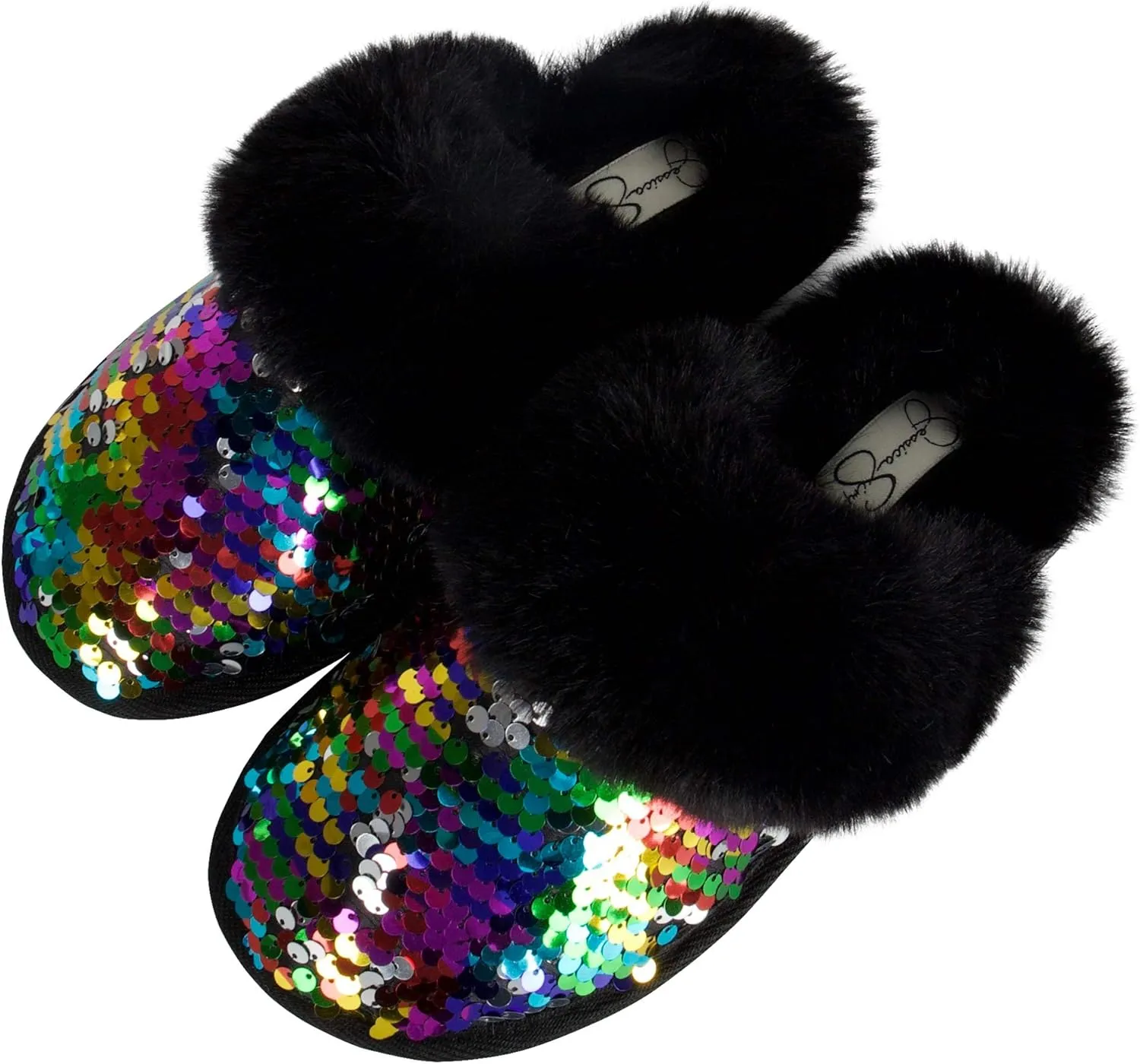 Jessica Simpson Girls Comfy Slippers - Cute Faux Fur Slip-on Shoes Memory Foam House Slipper