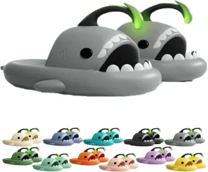Jfxgjuv Angler Fish Slides - Shark Slides Angler Fish Slippers Glow in The Dark, Super Soft, Comfy, Silent and Anti-Slippery Slippers Sandals