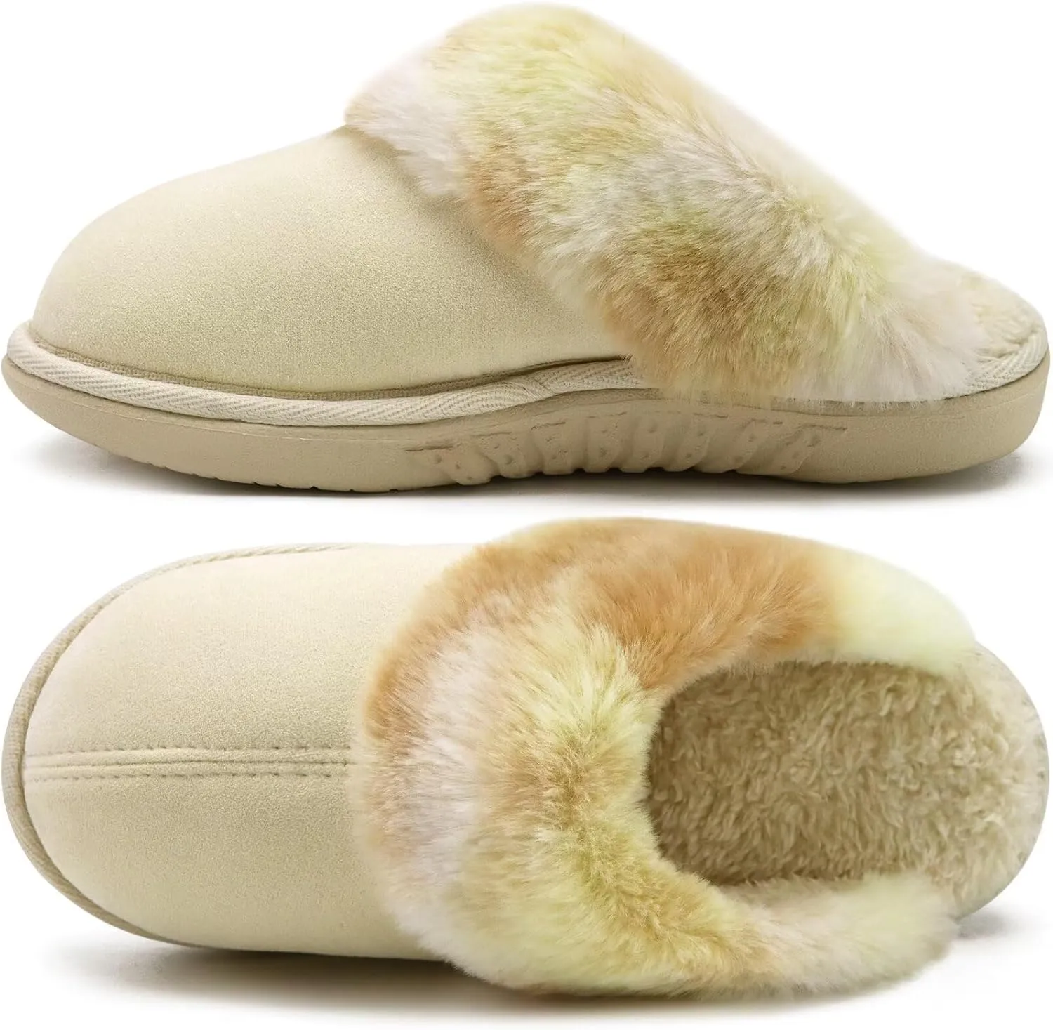 jiajiale Women's Memory Foam Slippers Ladies Slip On Arch Support Suede Scuff Slipper Cozy Fuzzy Faux Fur Winter House Shoes Indoor Outdoor
