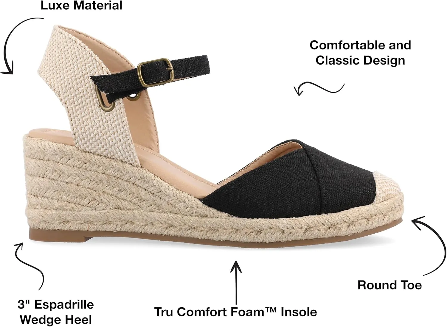 Journee Women's Comfort Foam Ashlyn Espadrille Wedge Sandals