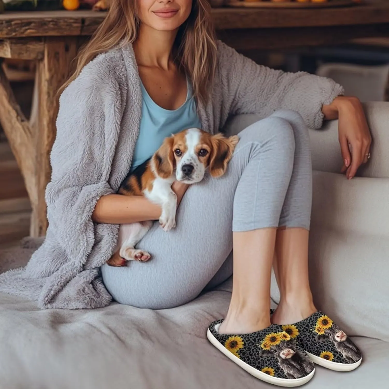 JoyLamoria Wild Tiger Stripe Print Memory Foam Fuzzy Slippers for Women,Womens slippers Platform EVA lightweight sole Warm Faux Fur Lined Suede house slippers for women