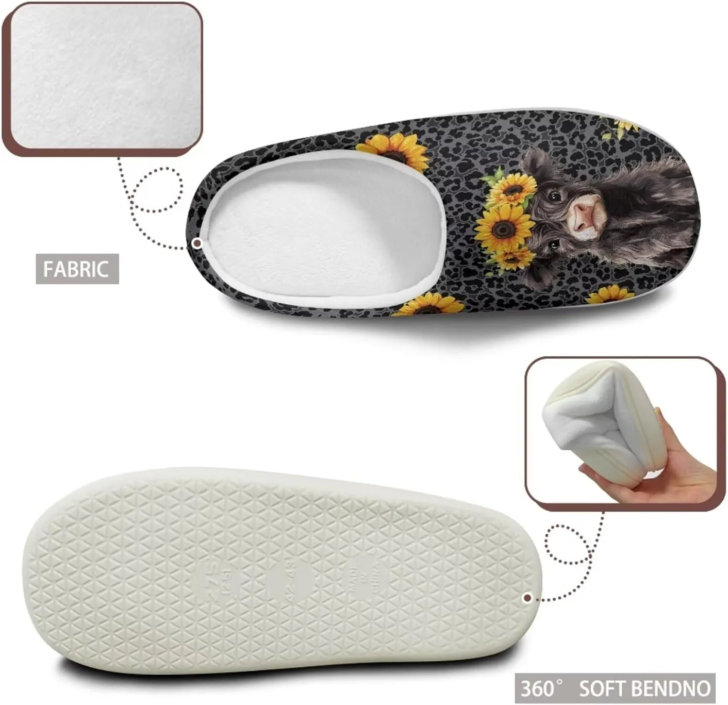 JoyLamoria Wild Tiger Stripe Print Memory Foam Fuzzy Slippers for Women,Womens slippers Platform EVA lightweight sole Warm Faux Fur Lined Suede house slippers for women