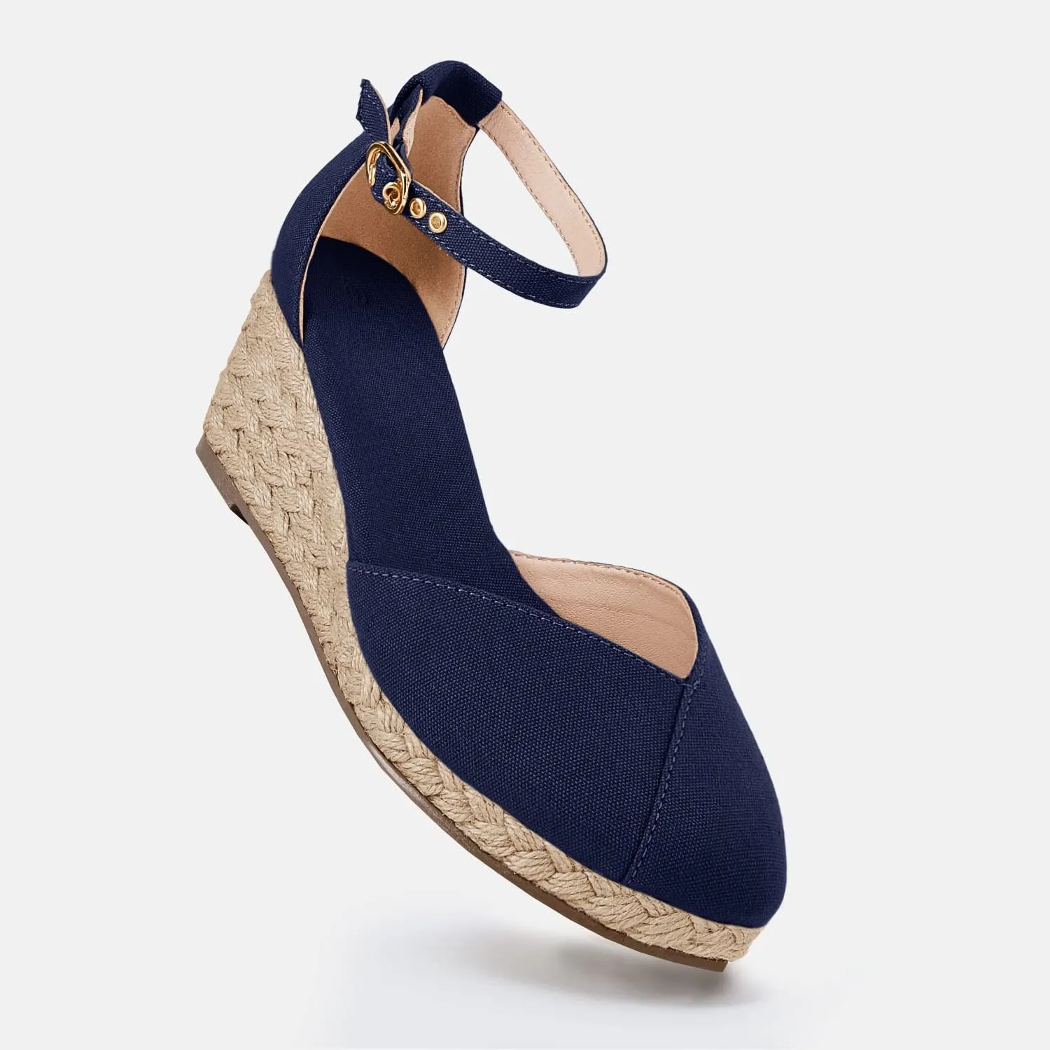 Juliet Holy Womens Espadrilles Sandals Closed Toe Platform Ankle Strap Casual Summer Wedges