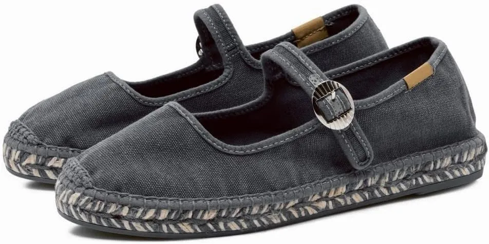keleimusi Mary Jane Espadrilles for Women Woven Ballet Flats Washed Platform Espadrilles Outsole Shoes Canvas Summer Flats