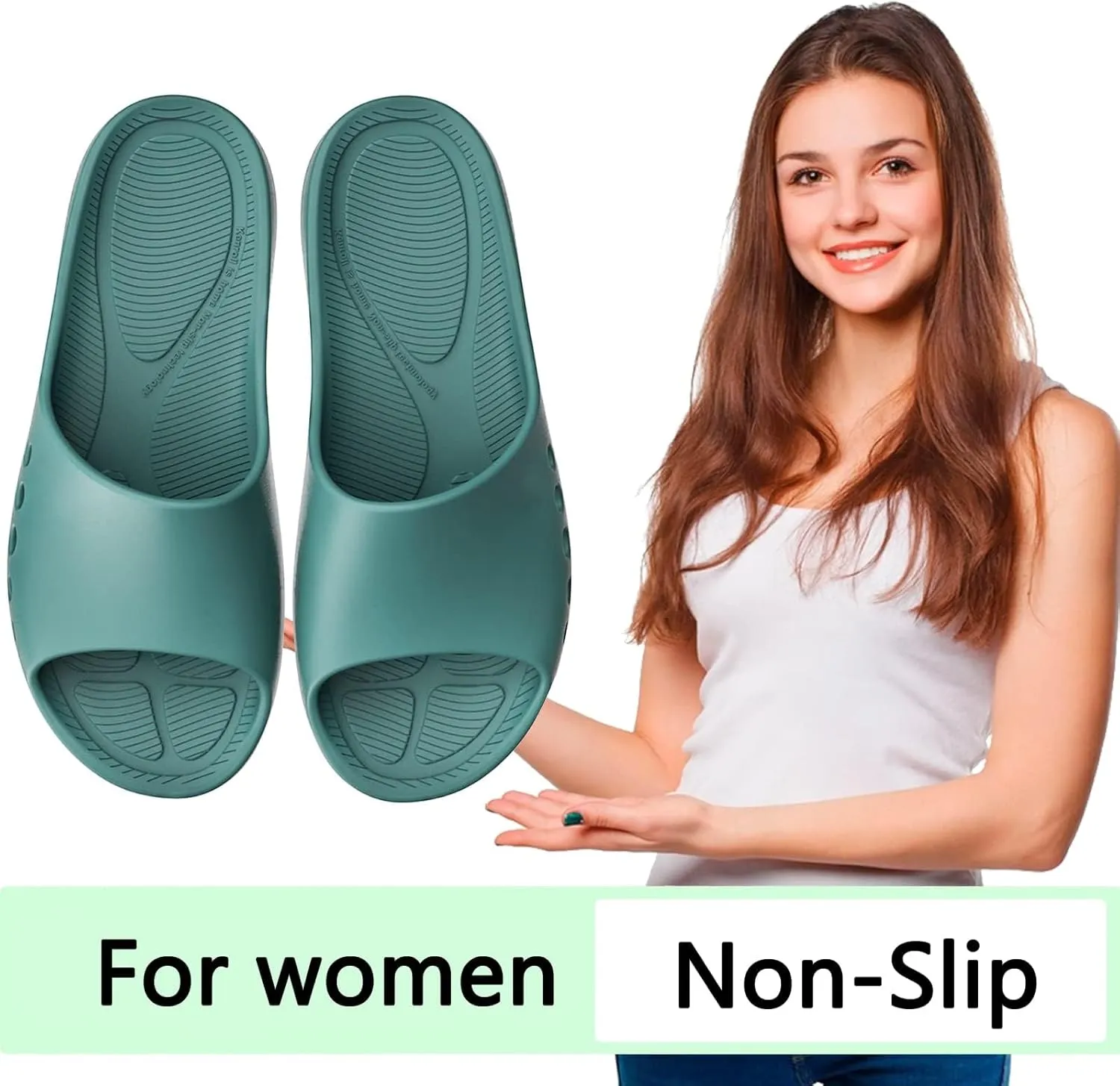 KENROLL Non Slip Shower Shoes for Maternity and Elderly People's, Comfy Womens Slides for Women and Men, Summer Bath Slippers
