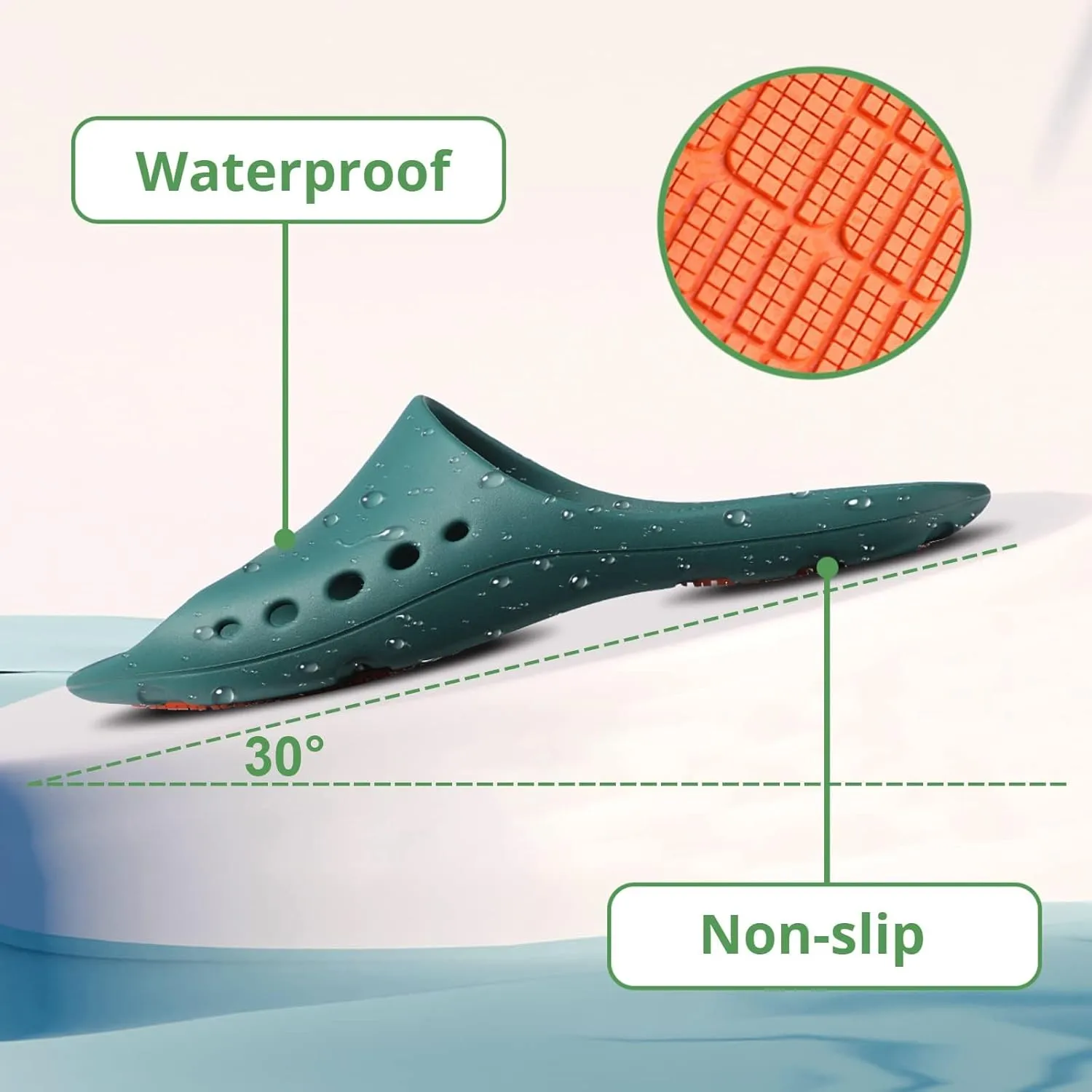 KENROLL Non Slip Shower Shoes for Maternity and Elderly People's, Comfy Womens Slides for Women and Men, Summer Bath Slippers