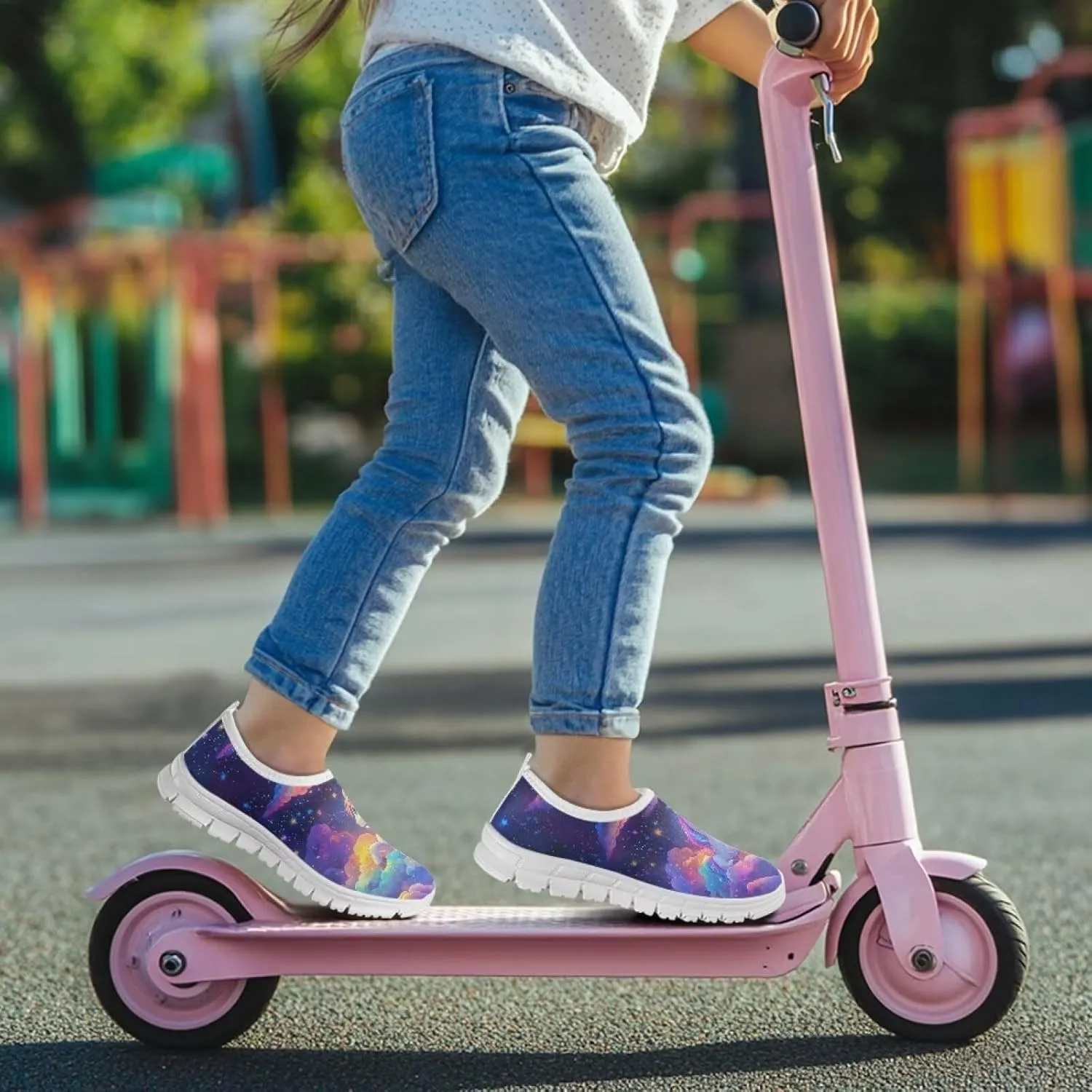 Kids Athletic Shoes Cute Girls Slip On Tennis Shoes Comfy Boys Casual Shoes