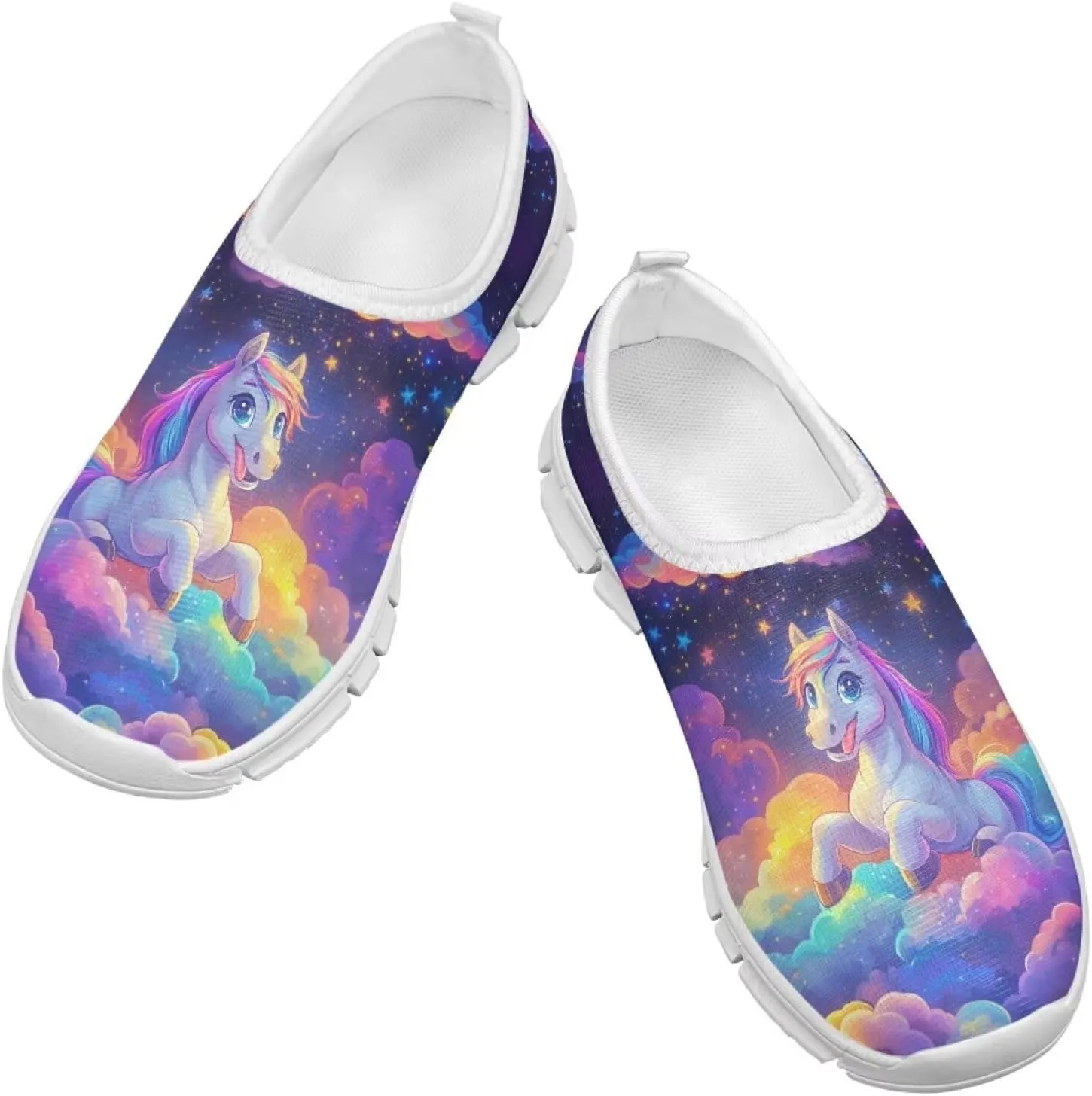 Kids Athletic Shoes Cute Girls Slip On Tennis Shoes Comfy Boys Casual Shoes