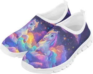 Kids Athletic Shoes Cute Girls Slip On Tennis Shoes Comfy Boys Casual Shoes