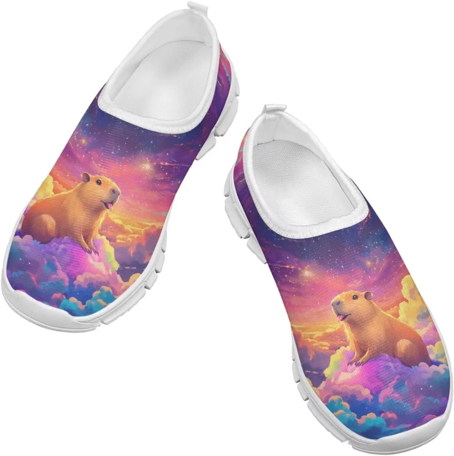 Kids Athletic Shoes Cute Girls Slip On Tennis Shoes Comfy Boys Casual Shoes