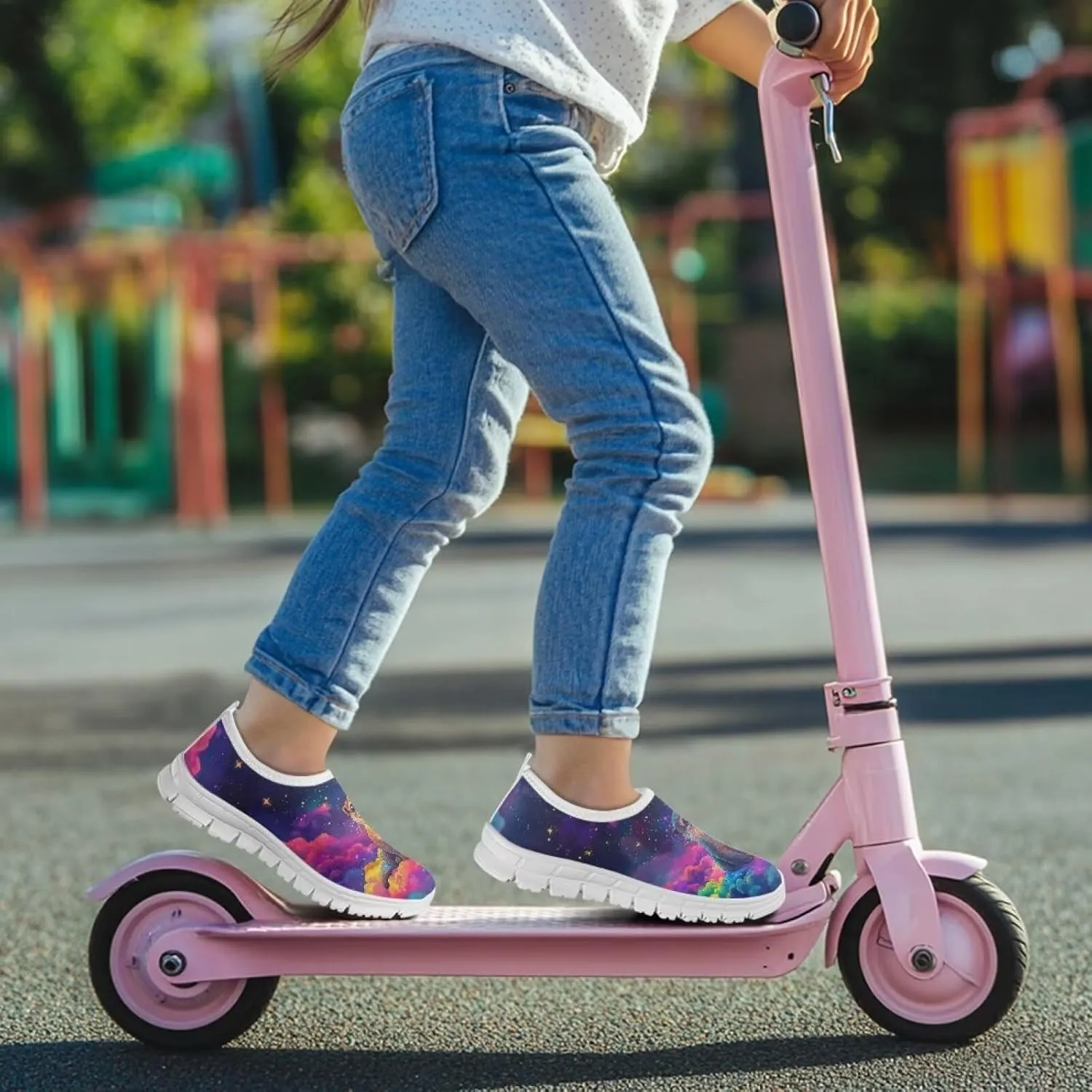 Kids Athletic Shoes Cute Girls Slip On Tennis Shoes Comfy Boys Casual Shoes
