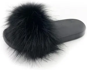 Kids Soft Artificial fur Sandals Slides Comfy Lightweight Furry Cute House Slippers for Girls