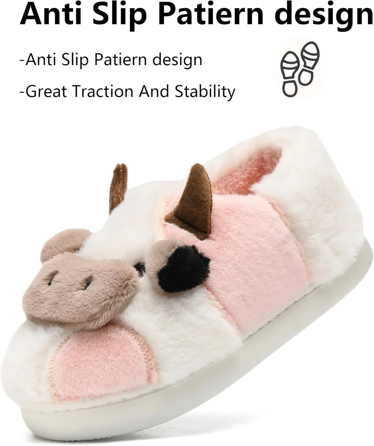 Kids Toddler Slippers - Fuzzy, Lightweight EVA Sole Outdoor Shoes
