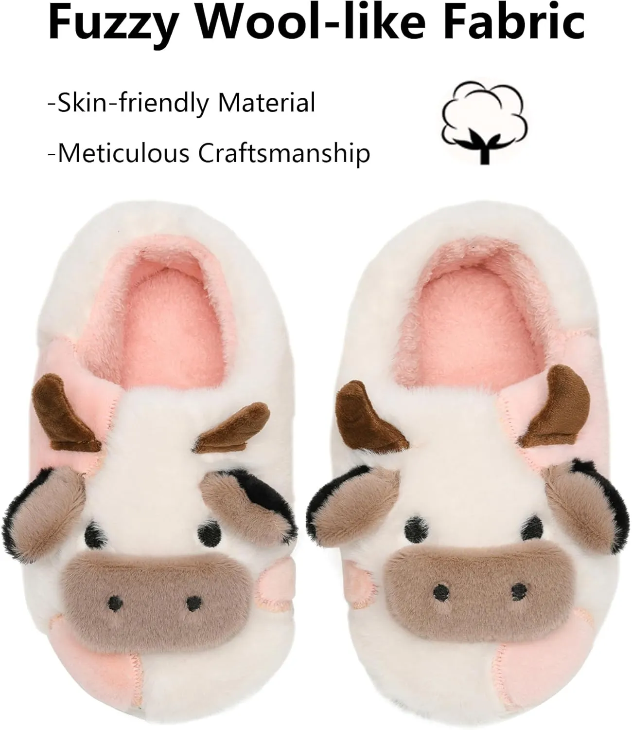 Kids Toddler Slippers - Fuzzy, Lightweight EVA Sole Outdoor Shoes