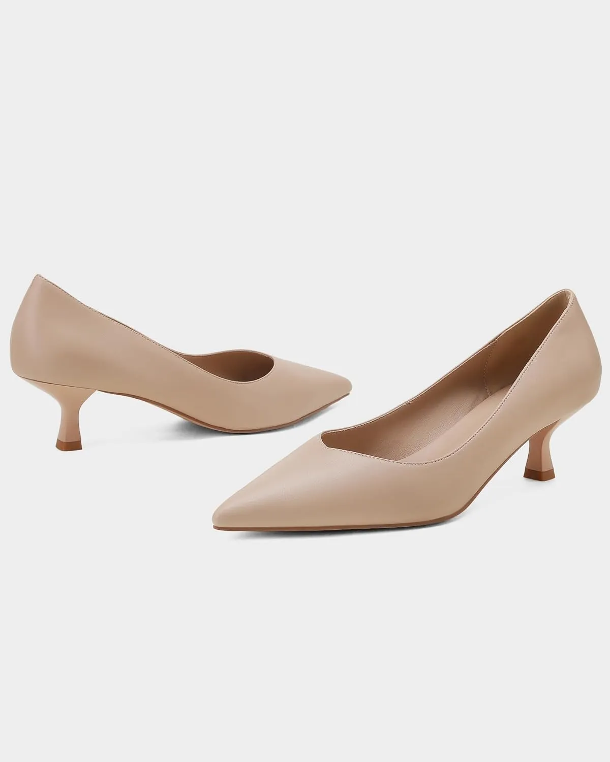 Kitten Heels for Women Pumps Pointed Closed Toe Heels 2 in Low Heel Comfy Formal Work Pumps