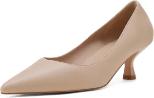 Kitten Heels for Women Pumps Pointed Closed Toe Heels 2 in Low Heel Comfy Formal Work Pumps