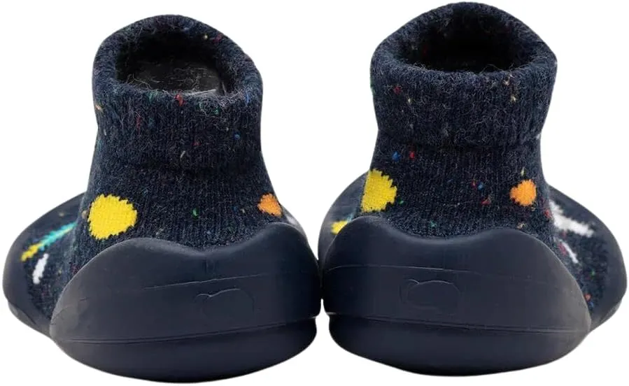 Komuello Toddler Boy Shoes, Premium Materials, Breathable, Washable, Non-Slip, Stay-On, Durable, Cotton Socks with Air Pocket Cushion for Indoor and Outdoor - BPA Free Toddler Shoes for Boys