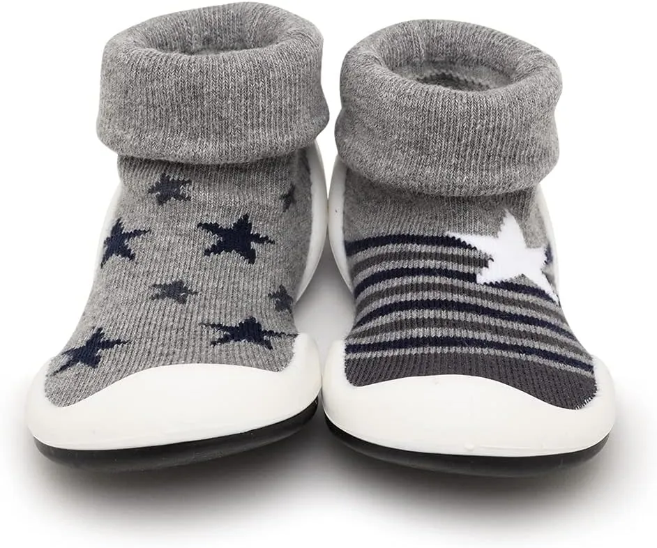 Komuello Toddler Girl Shoes, Premium Materials, Breathable, Washable, Non-Slip, Stay-On, Cotton Socks with Air Pocket Cushion for Indoor and Outdoor - BPA Free Toddler Shoes for Girls