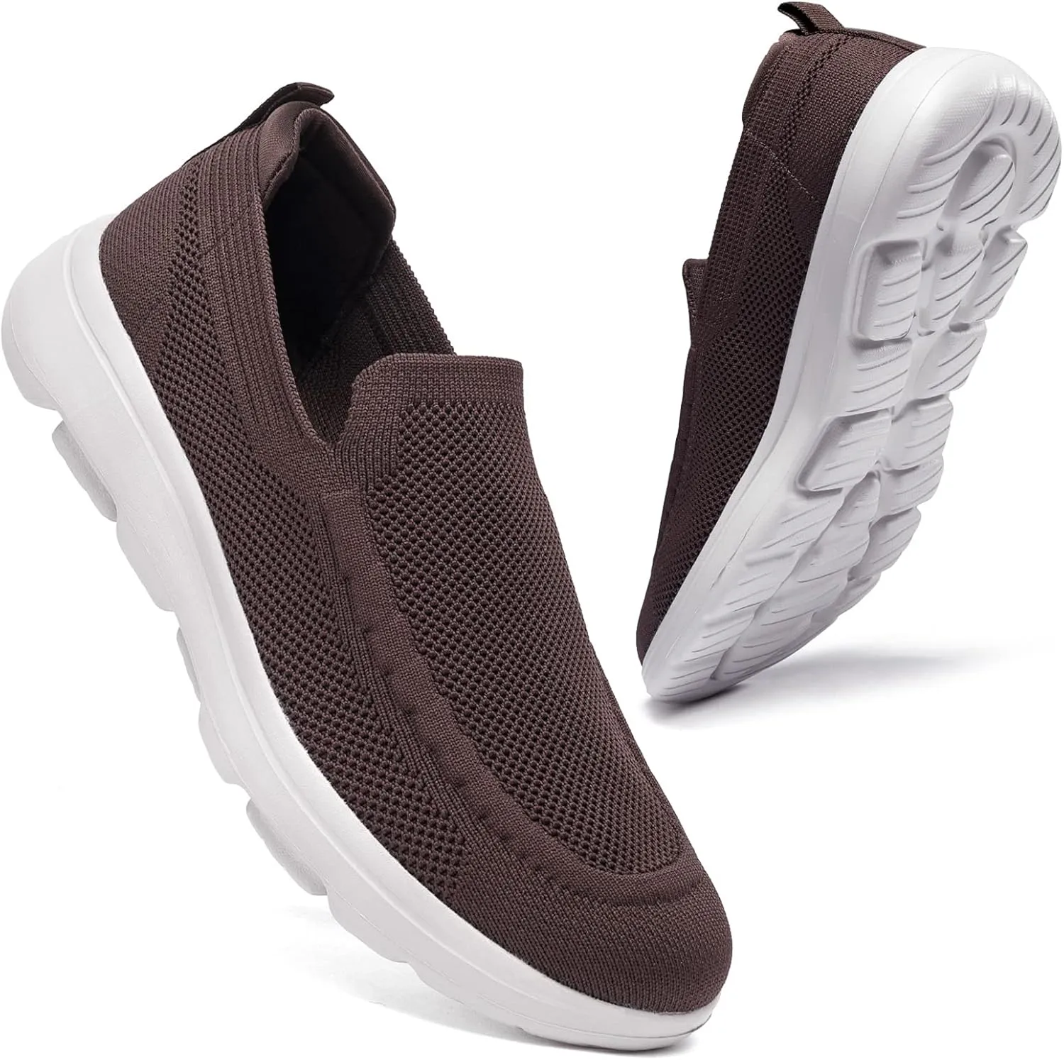 konhill Men's Walking Shoes Slip on Loafers- Mesh Casual Tennis Sneaker Breathable Shoes