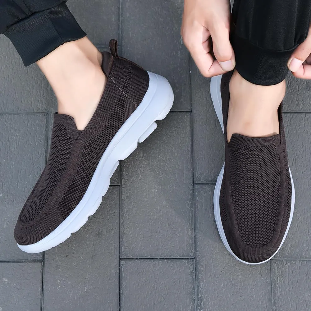 konhill Men's Walking Shoes Slip on Loafers- Mesh Casual Tennis Sneaker Breathable Shoes