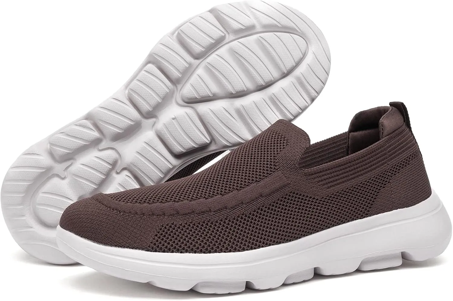 konhill Men's Walking Shoes Slip on Loafers- Mesh Casual Tennis Sneaker Breathable Shoes
