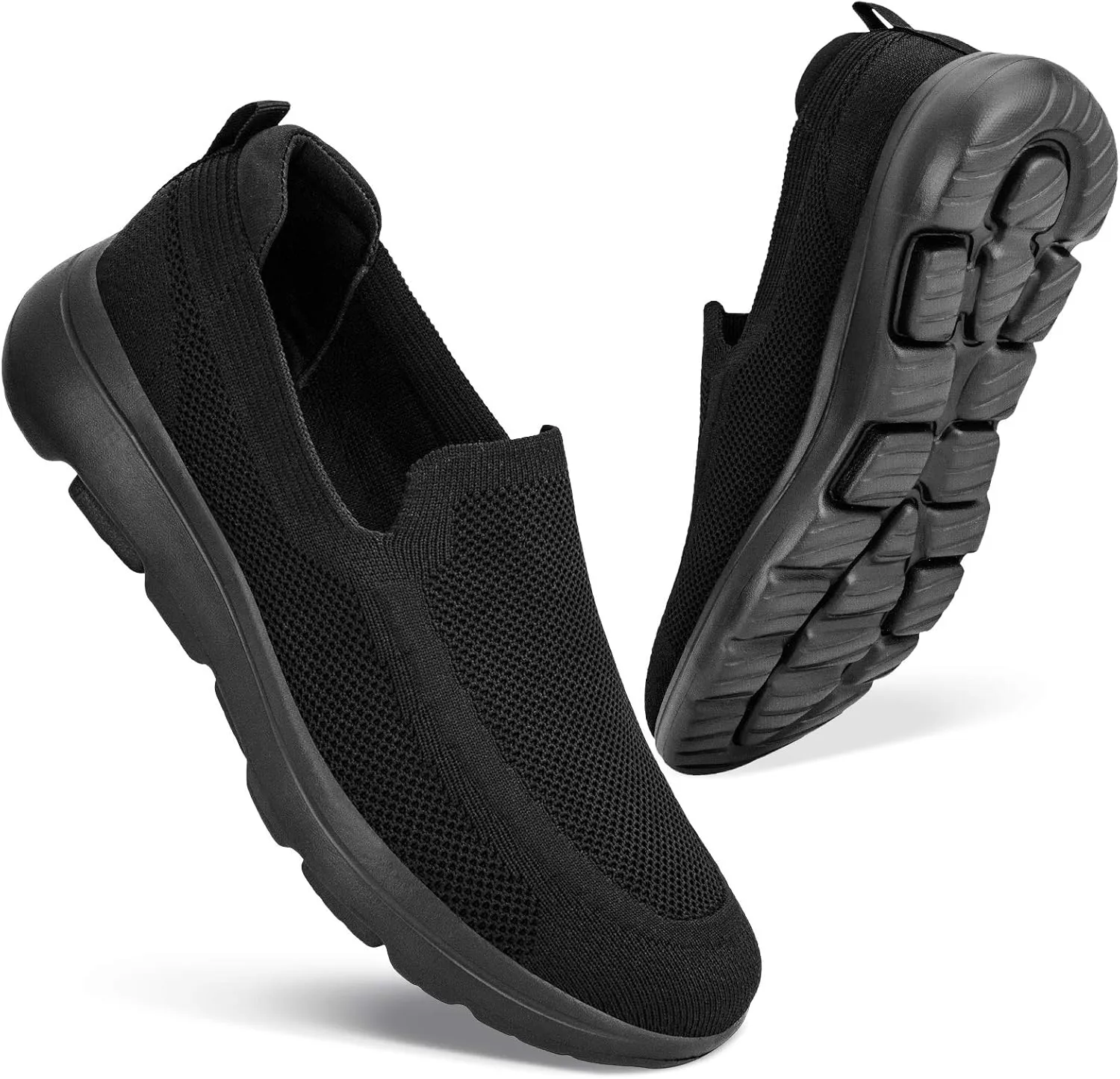 konhill Men's Walking Shoes Slip on Loafers- Mesh Casual Tennis Sneaker Breathable Shoes