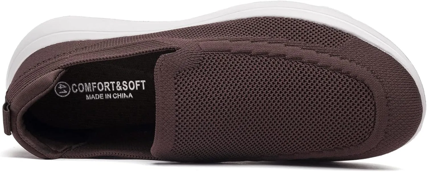 konhill Men's Walking Shoes Slip on Loafers- Mesh Casual Tennis Sneaker Breathable Shoes