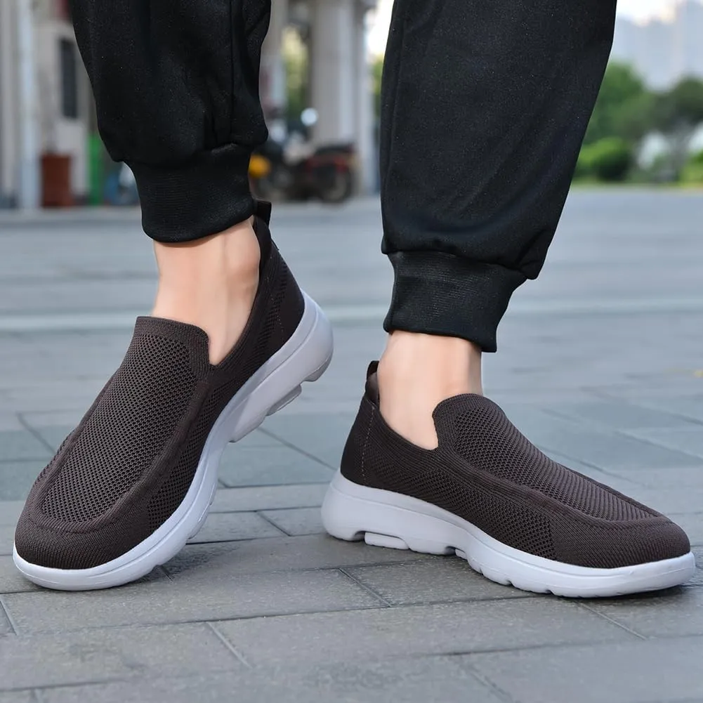 konhill Men's Walking Shoes Slip on Loafers- Mesh Casual Tennis Sneaker Breathable Shoes