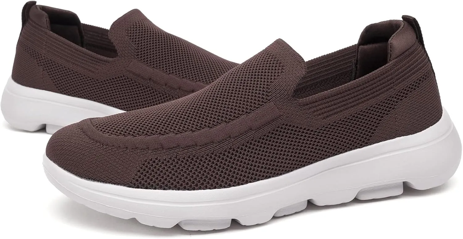 konhill Men's Walking Shoes Slip on Loafers- Mesh Casual Tennis Sneaker Breathable Shoes
