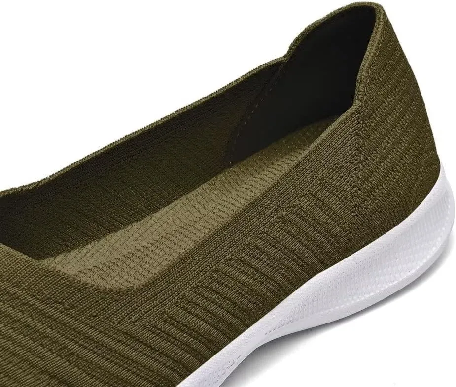 konhill Women's Slip on Loafers - Comfy Walking Tennis Low-Top Ballet Flat Nurse Shoes Casual Sneakers