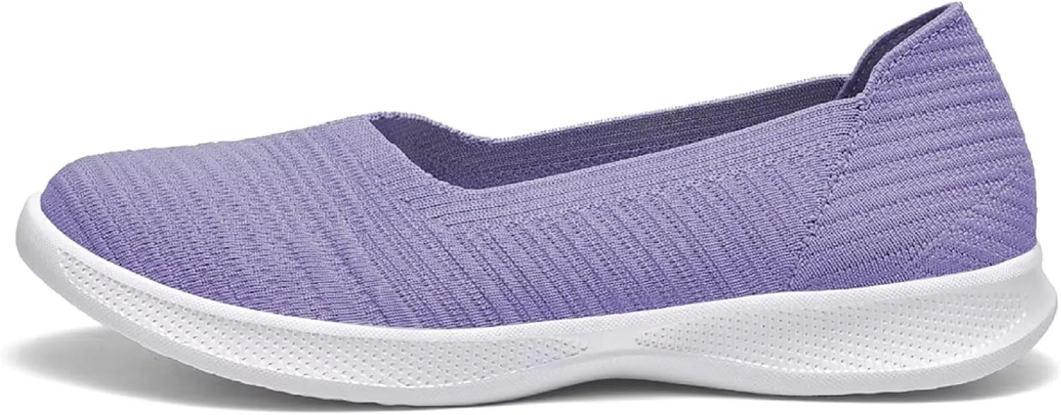 konhill Women's Slip on Loafers - Comfy Walking Tennis Low-Top Ballet Flat Nurse Shoes Casual Sneakers