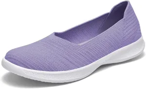 konhill Women's Slip on Loafers - Comfy Walking Tennis Low-Top Ballet Flat Nurse Shoes Casual Sneakers