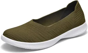konhill Women's Slip on Loafers - Comfy Walking Tennis Low-Top Ballet Flat Nurse Shoes Casual Sneakers