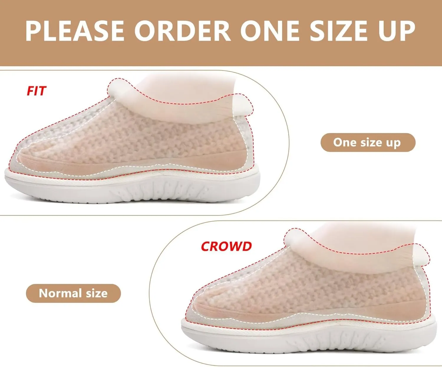 KuaiLu House Slippers for Women Comfortable Memory Foam Plaid Slipper Ladies Warm Fuzzy Plush Fur Lined Winter Home Shoes Orthotic Plantar Fasciitis Arch Support Indoor Outdoor