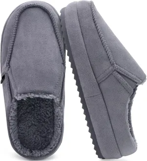 KuaiLu Womens Clog Slippers Cozy Suede Warm Plush Lined Arch Support Faux Fur House Ladies Bedroom Slippers Comfy Orthotic Memory Foam Plantar Fasciitis Home Indoor Outdoor Shoes Grey US6