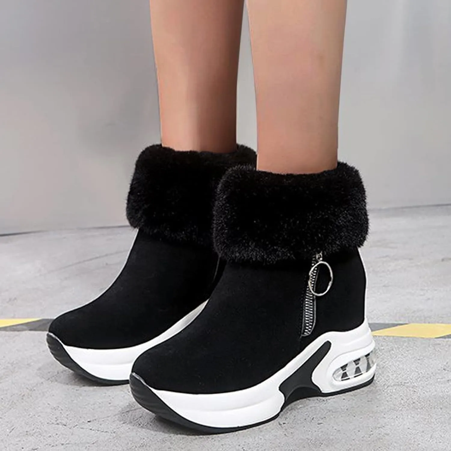 L Boot Fashion Boots Thermal Women's Slip-on Wedges Casual Shoes Breathable Women's Boots Mint Everything