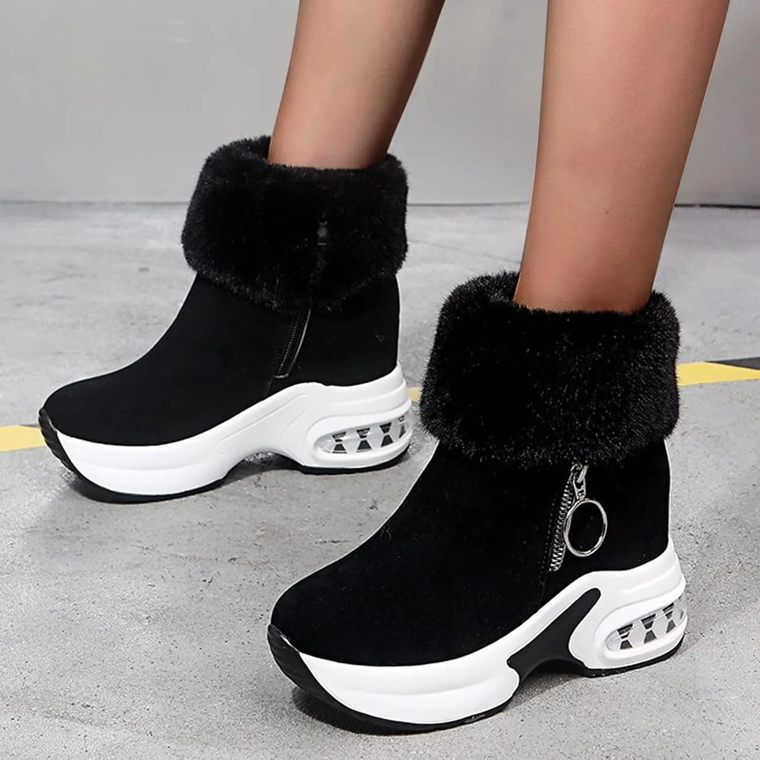 L Boot Fashion Boots Thermal Women's Slip-on Wedges Casual Shoes Breathable Women's Boots Mint Everything