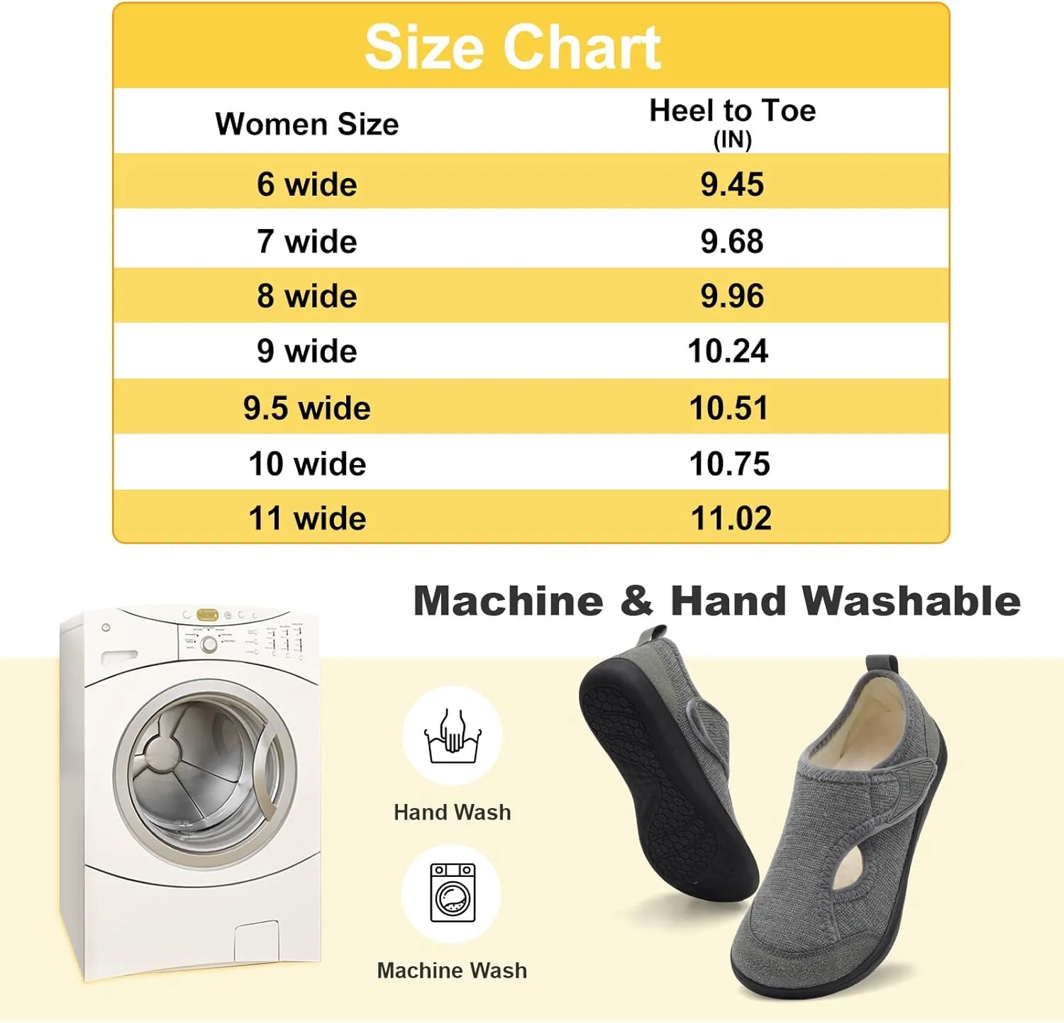 L-RUN Womens Wide Toe Box Barefoot Diabetic Shoes - Ladies House Slippers for Indoor and Outdoor