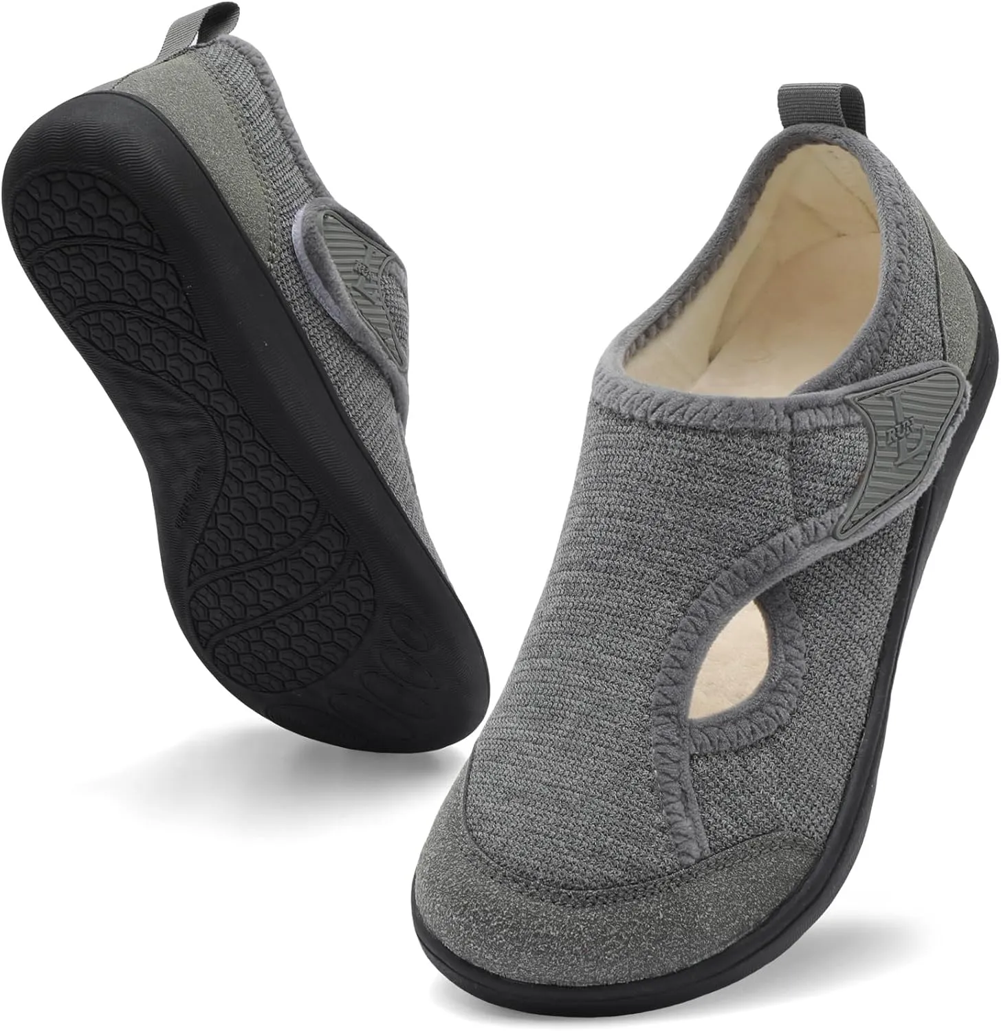 L-RUN Womens Wide Toe Box Barefoot Diabetic Shoes - Ladies House Slippers for Indoor and Outdoor