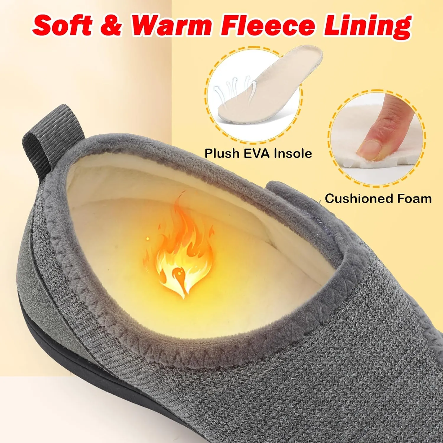 L-RUN Womens Wide Toe Box Barefoot Diabetic Shoes - Ladies House Slippers for Indoor and Outdoor