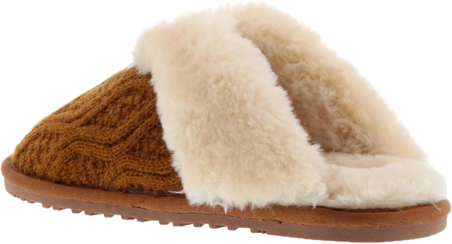 Lamo Womens Caroline Knit Scuff Slipper Shoes