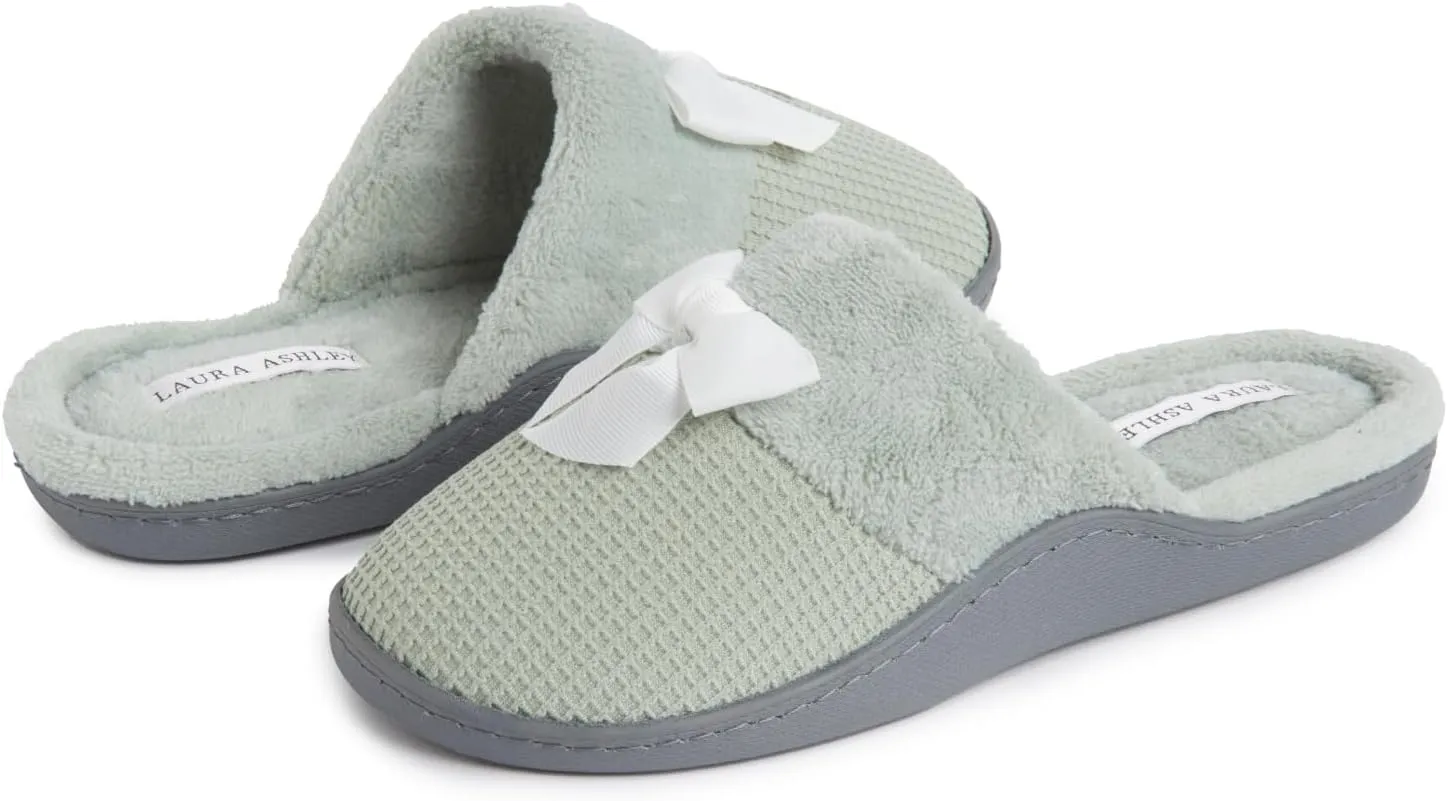 Laura Ashley Ladies Spa Rugged Slippers With Memory Foam Insole