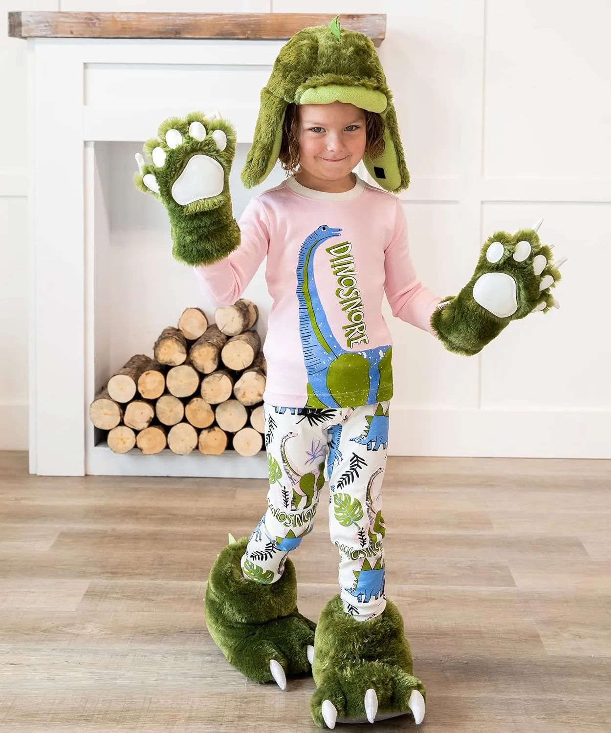 Lazy One Paw Mittens and Slippers Set, Cute Animal Accessories for Kids and Adults