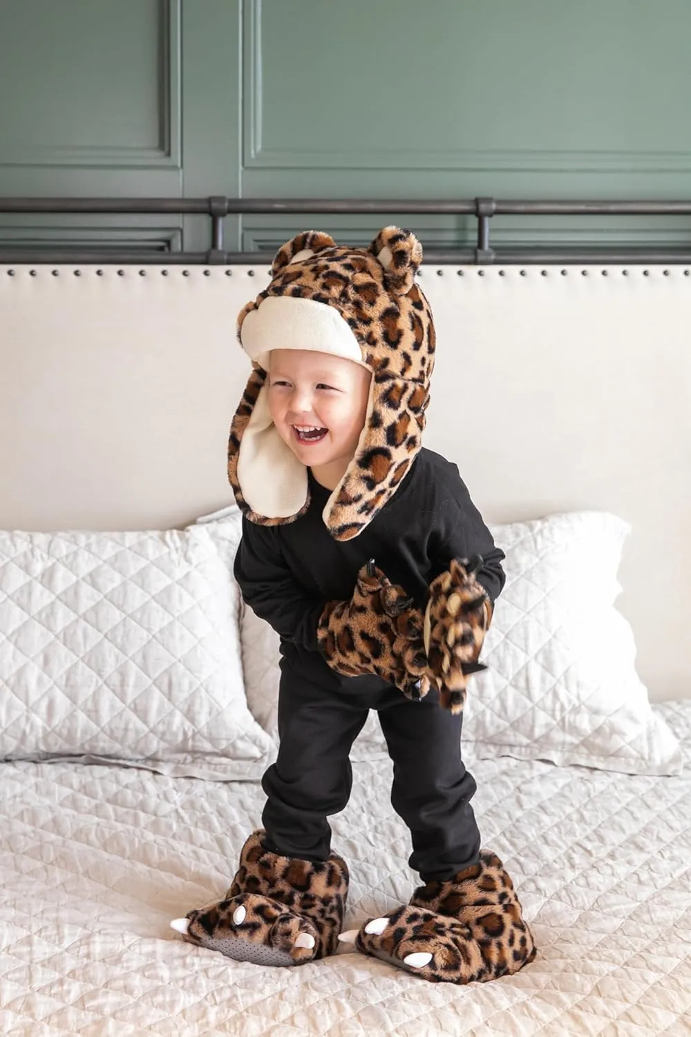 Lazy One Paw Mittens and Slippers Set, Cute Animal Accessories for Kids and Adults