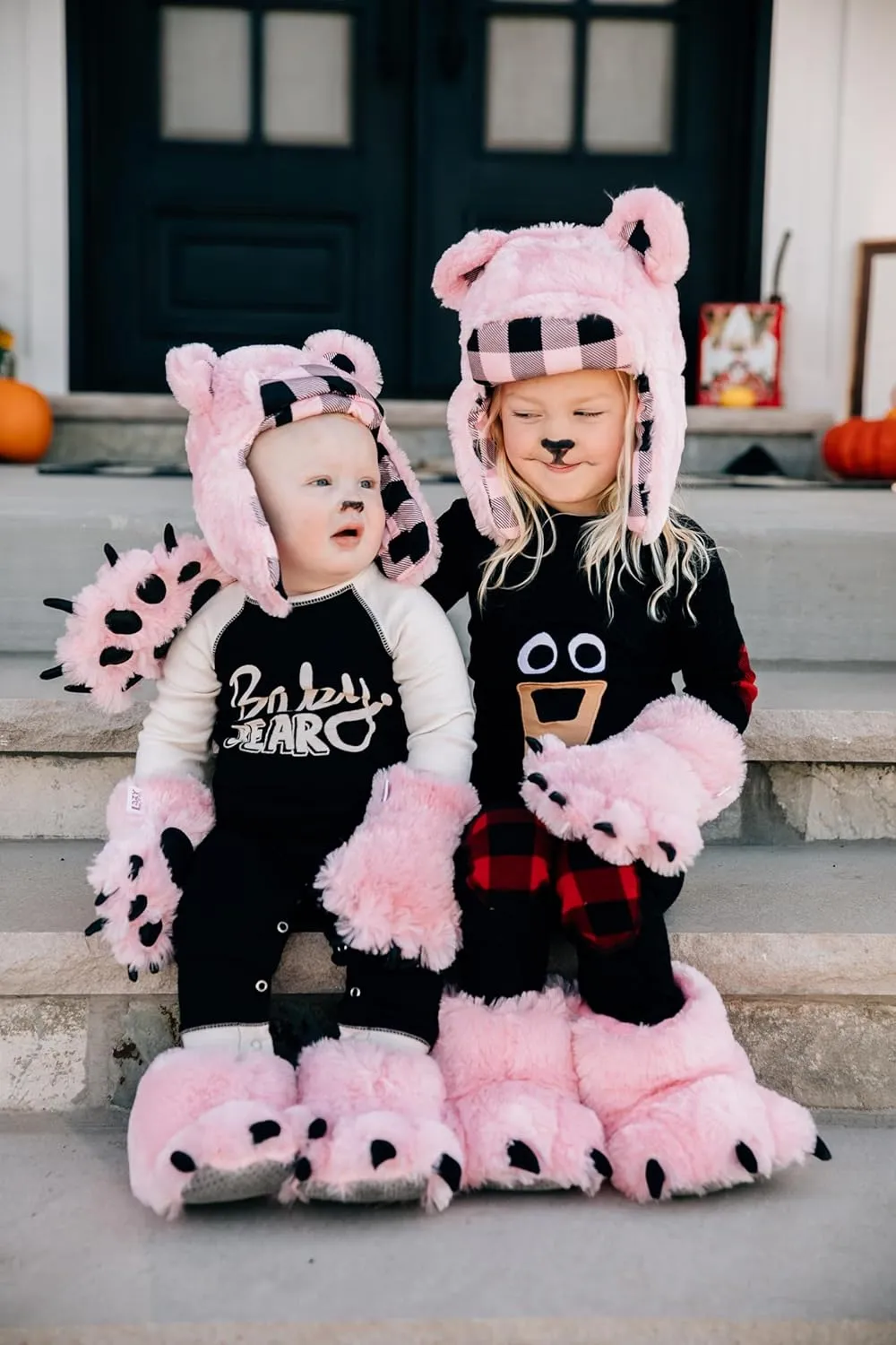 Lazy One Paw Mittens and Slippers Set, Cute Animal Accessories for Kids and Adults