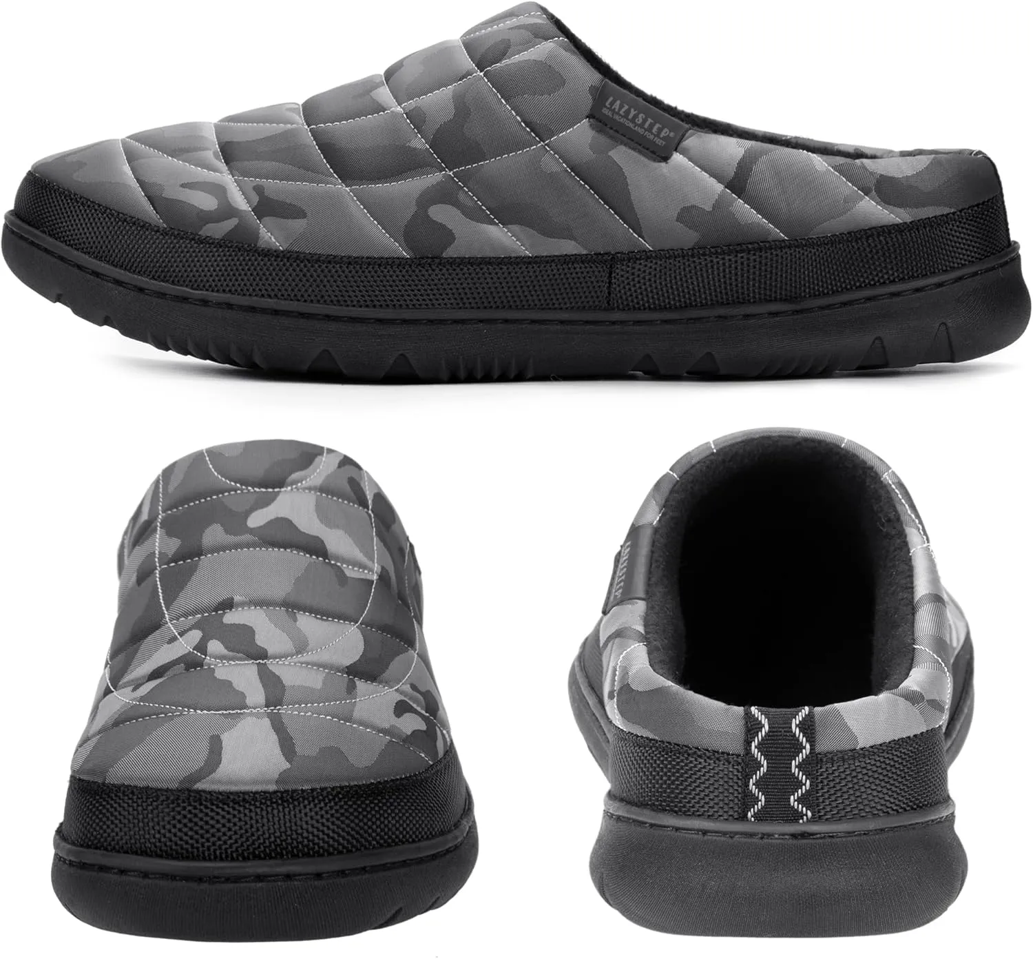 LazyStep Men's Slip on Slippers Indoor Outdoor House Shoes Memory Foam Clogs for Men