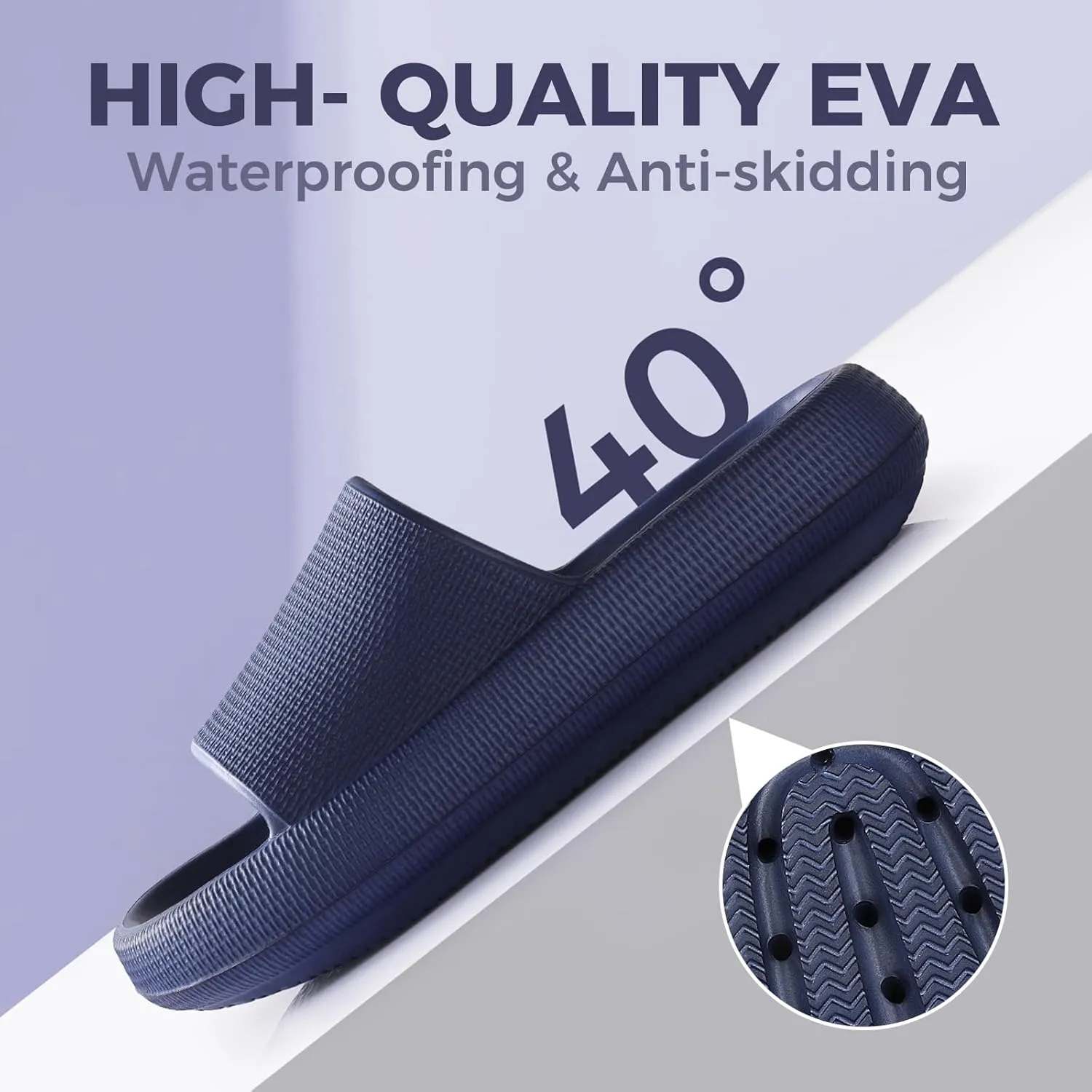 Leevar Cloud Slides for Women and Men - Soft, Comfy, Relax Cloud Slippers, Thick Sole, Non-slip Slides for Men, Easy to Clean, Shower, Swimming, Beach, Indoor and Outdoor Slides for Men