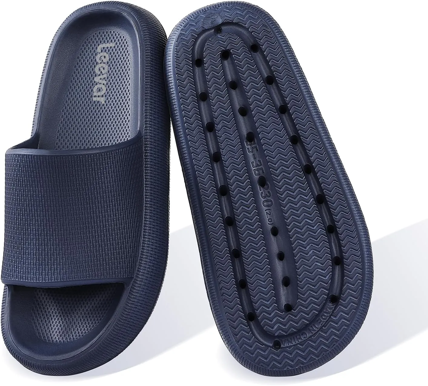 Leevar Cloud Slides for Women and Men - Soft, Comfy, Relax Cloud Slippers, Thick Sole, Non-slip Slides for Men, Easy to Clean, Shower, Swimming, Beach, Indoor and Outdoor Slides for Men